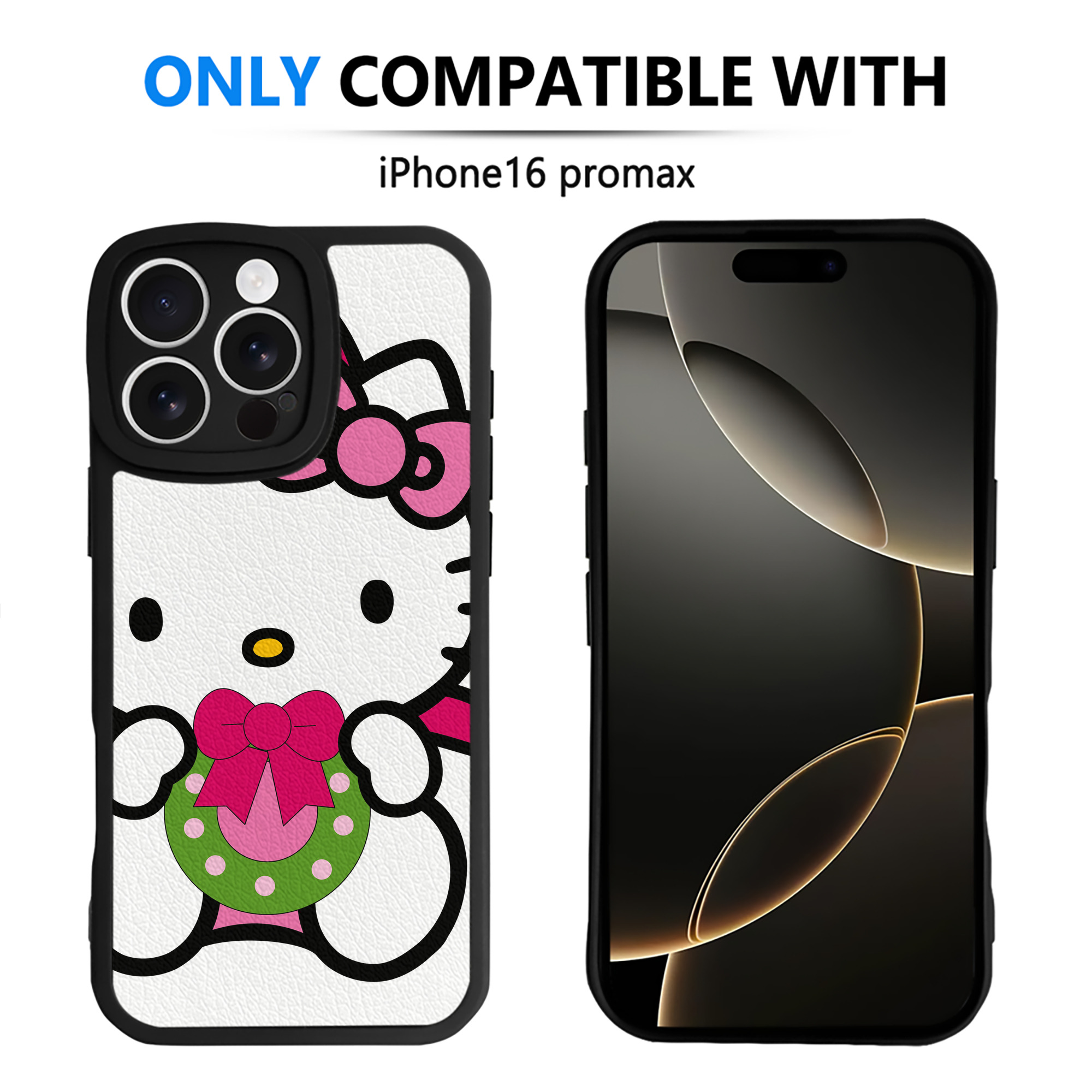 （画像用） Hello Kitty ハローキティ 【iPhone 16シリーズ対応】シリコンスマホケース（レザー調） 材質：シリコン